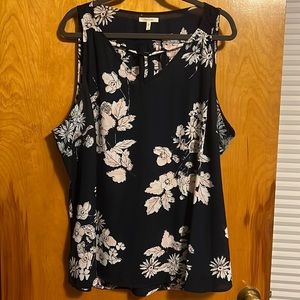 Maurice’s 3x navy blue floral blouse